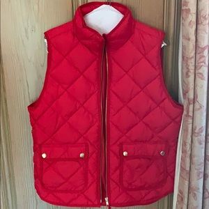 Red J. Crew puffer vest